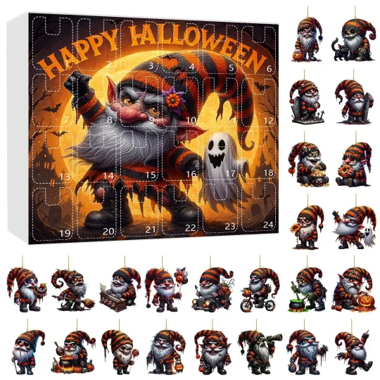 Discover Halloween Advent Calendar 2025, Halloween Christmas Tree Hang Ornament 2D Decors