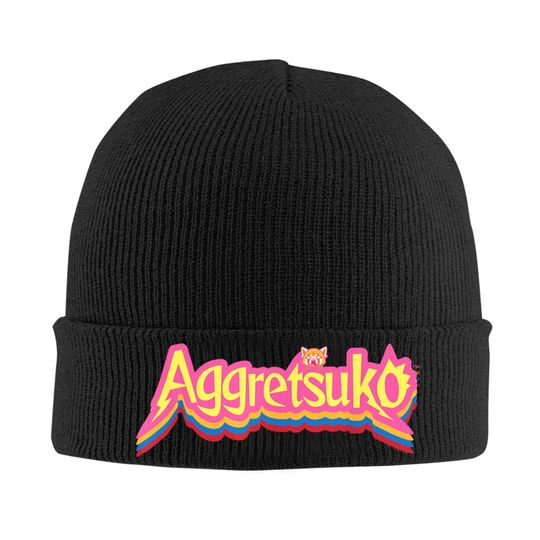 Aggretsuko Logo Colorburst Knit Beanie Hat Unisex Winter Cap