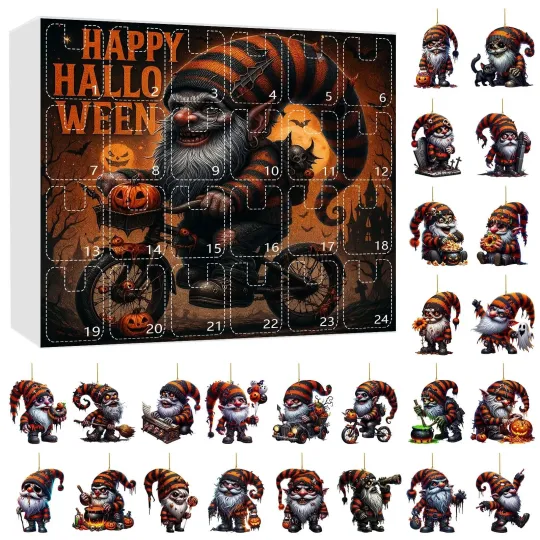 Discover 2025 Halloween 2D Ornaments Advent Calendar, Halloween Christmas Tree Ornaments