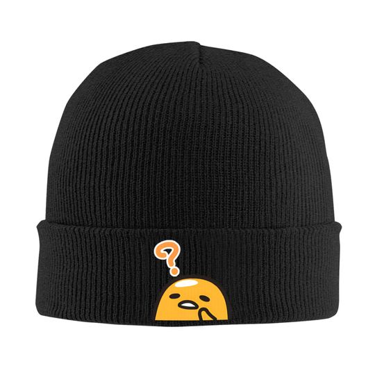 Adult Unisex Gudetama Printed Knit Beanie Hat Winter Outdoor Thermal Elastic Cap