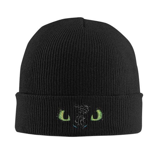 Printed Face Knit Beanie Hat Toothless Unisex Autumn Winter Streetwear