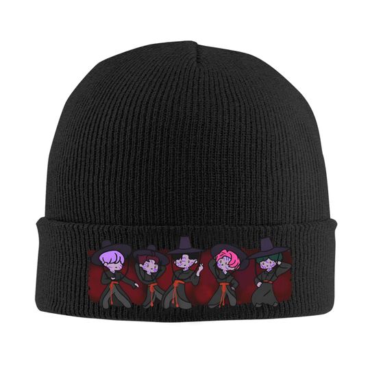 Printed Knit Beanie Hat for Men and Women with Demon Hunter Design