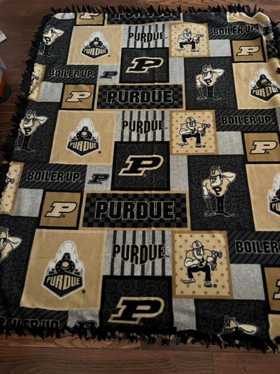 Discover two piece hand tied purdue boilermakers fleece blanket
