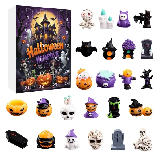 Discover Halloween Advent Calendar Surprise Set With 2D Toys for Kid Halloween Decoration