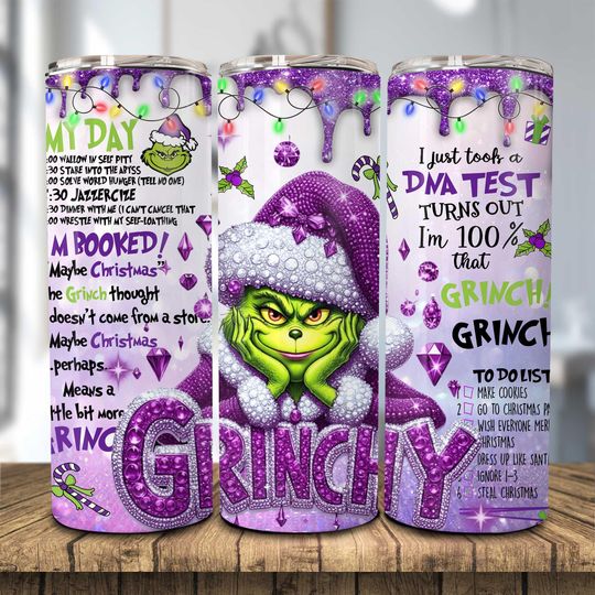 Discover Faux Rhinestone Christmas 20oz Skinny Tumbler  , Santa Claus, Mean Guy Christmas Movies Tumbler,My Day I'm Booked 20oz Tumbler Wrap Design