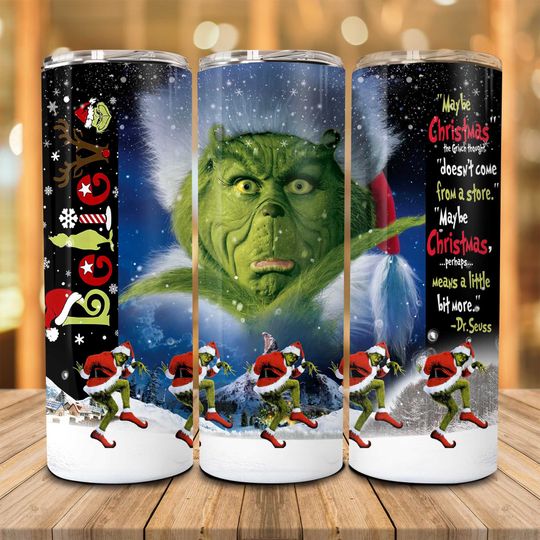 Discover Funny Christmas 20oz Tumbler Wrap  , Christmas Movies, Christmas 20 Oz Skinny Tumbler  , Santa Hat  , Xmas Holiday, Holiday Season