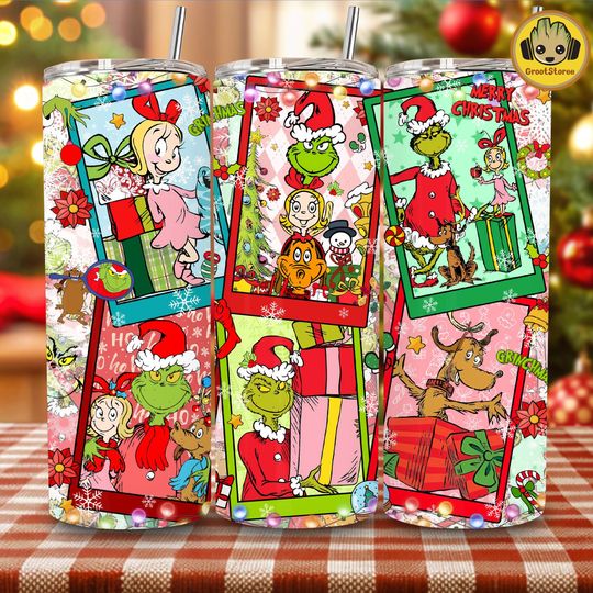 Discover Christmas Character Tumbler  , Funny Eww People Holiday Wrap  , Green Christmas 20oz Skinny Sublimation Design, Trendy Xmas