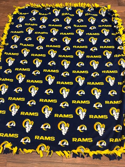 Discover two piece hand tied Los Angeles Rams fleece blanket