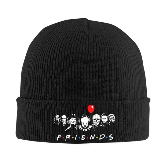 Halloween Friends Knit Beanie Hat Unisex Stephen King Horror Characters Cap
