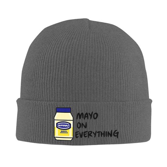 Mayo Printed Knit Beanie Hat Unisex Winter Skull Cap Hip Hop Style