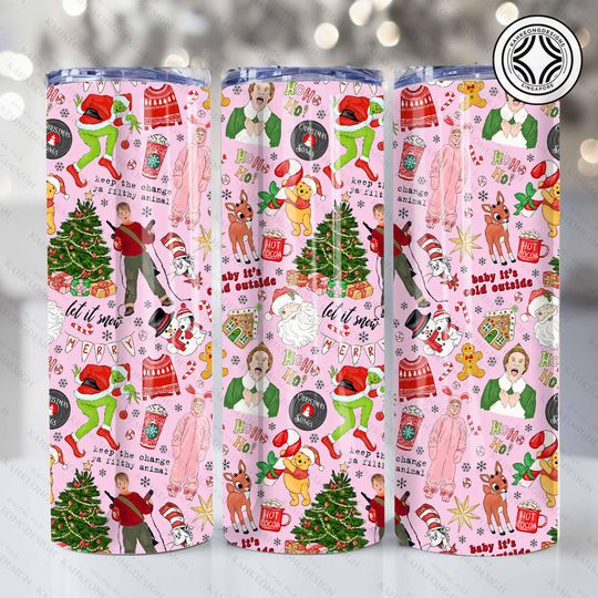 Discover Merry Christmas Movie 20 oz Tumbler Wrap, Retro Christmas, My Day Tumbler, 20oz Skinny Tumbler Wrap, Christmas Movie Tumbler Png