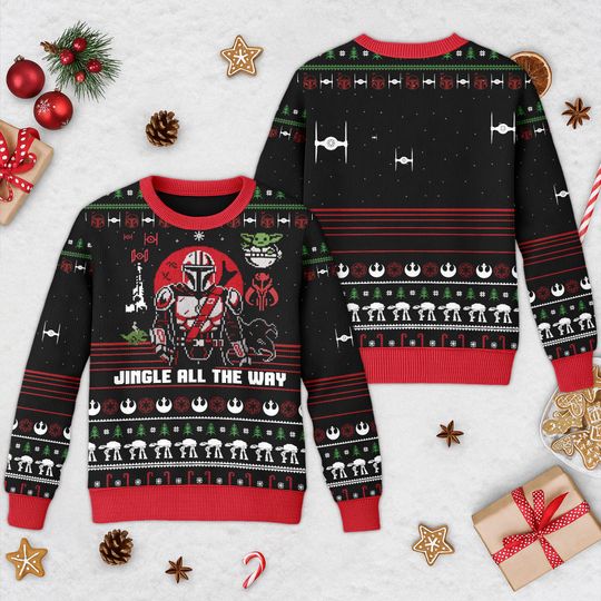 Discover The Child Galaxy Edge Ugly Christmas Sweater, Star Wars Xmas Sweatshirt, Christmas Gift for men Women kid, Baby Yoda Sweater