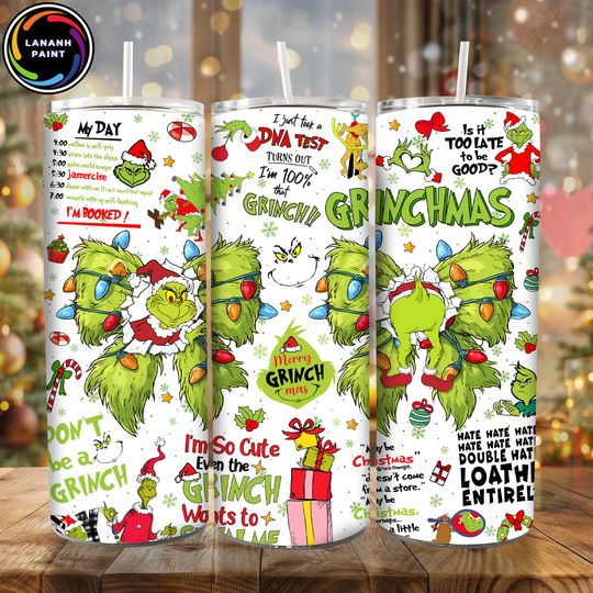 Discover Christmas Green Guy 20oz Tumbler Wrap PNG, Christmas Movies Friends 20oz Tumbler PNG, 90's Movie Christmas Character 20oz Tumbler Design