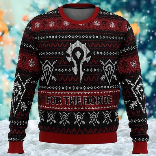 Discover World Of Horde 3D Ugly Christmas Sweater, Multiplayer Online Game Xmas Sweatshirt, Christmas Gift For Men Women Kid, Gamer Xmas Jumper