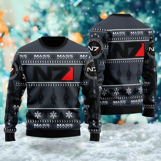 Discover Effect Series 3D Ugly Christmas Sweater, Video Game Xmas Sweatshirt, Mass Shirt, Gamer Sweater, Gaming Christmas Gift For Men Women Kid