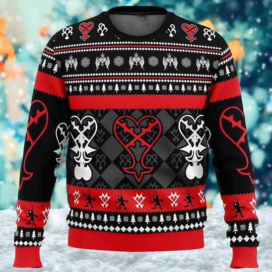 Discover Heartless Christmas Kingdom 3D Ugly Christmas Sweater, Heart Kingdom Game Series Xmas Sweatshirt, Gaming Christmas Gift For Men Women Kid