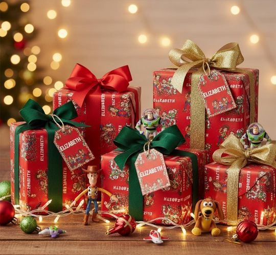Discover Toy Story Personalized Wrapping Paper: Woody, Buzz & Jessie Christmas Gift Wrap