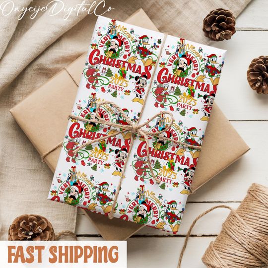Discover Christmas Disney Wrapping Paper, Mickey And Friends Holiday Gift Wrap, Xmas Presents Packaging