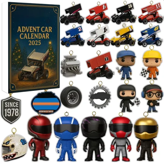 Discover Christmas Countdown World of Outlaws Advent Calendar 24 Days 2D Blind Box Gifts