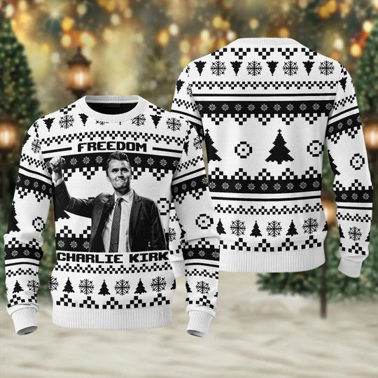 Charlie Kirk Freedom Christmas Ugly Sweater, Justice For Charlie Kirk Ugly Sweater