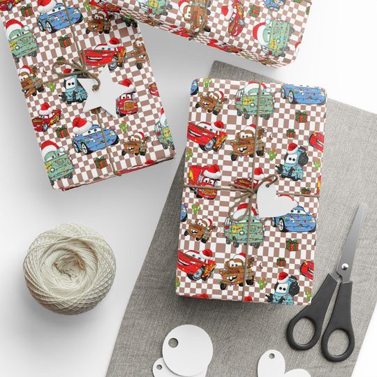 Discover Disney Cars Christmas Wrapping Paper, Lightning McQueen Christmas Gift Wrap, Wrapping Paper Boys, Disney Pixar Cars Gift Wrap Sheets