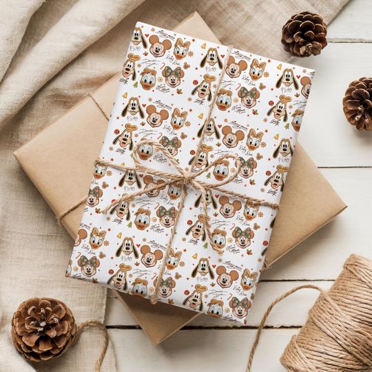 Discover Christmas Disney Wrapping Paper, Mickey And Friends Holiday Gift Wrap, Xmas Presents Packaging