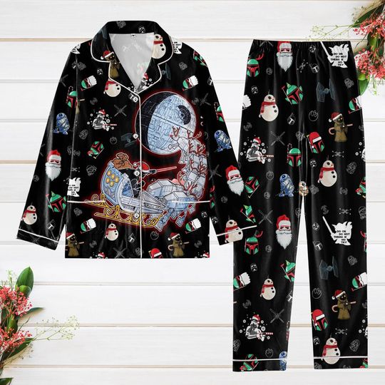 Discover Disney Star Wars Christmas Pajamas, Space Ship Battle Pajamas Set, Darth Vader Xmas Pajamas, Snowman Winter Holiday Pajamas