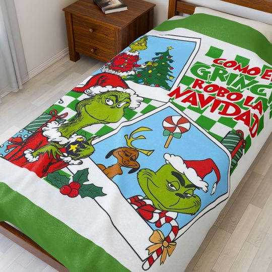 Discover Como el funny character Rob la Navidad Velveteen 60x80 Plush Blanket | Grin Holiday Throw