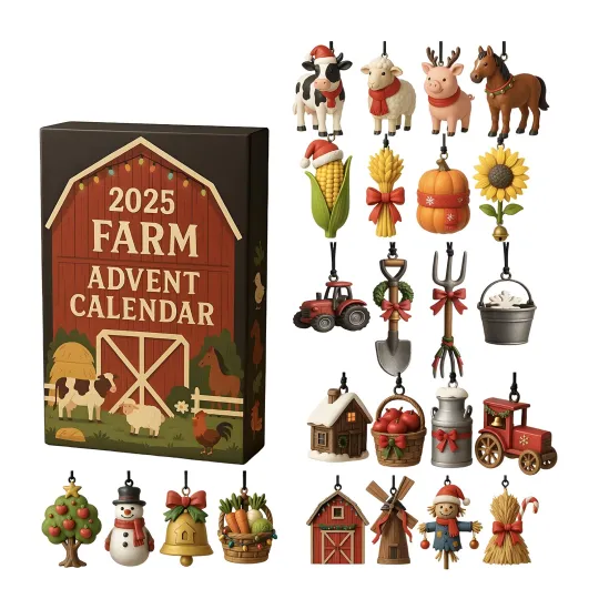Discover Christmas Countdown 2025 Farm Advent Calendar, 24 Days of Festive 2D Blind Box