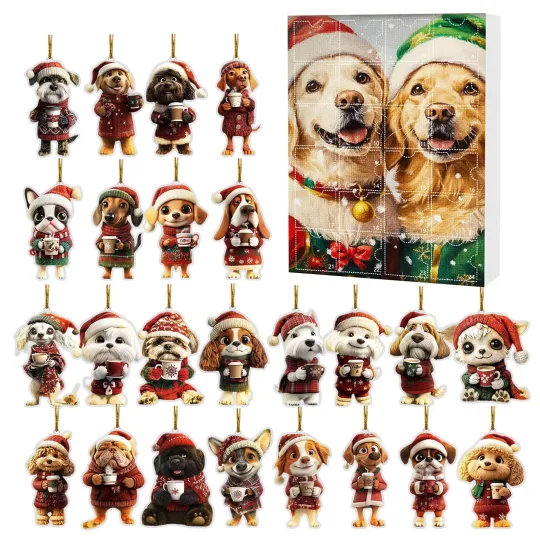 Discover Christmas Countdown Dog Advent Calendar 2025,  24 Days of Festive 2D Blind Boxes
