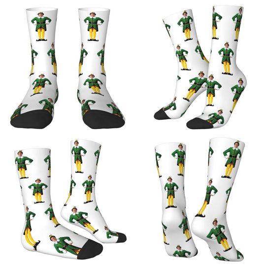 Buddy The Elf Christmas Movie Socks, Arms Akimbo Will Ferrell Long Socks, Harajuku Super Soft Holiday Stockings