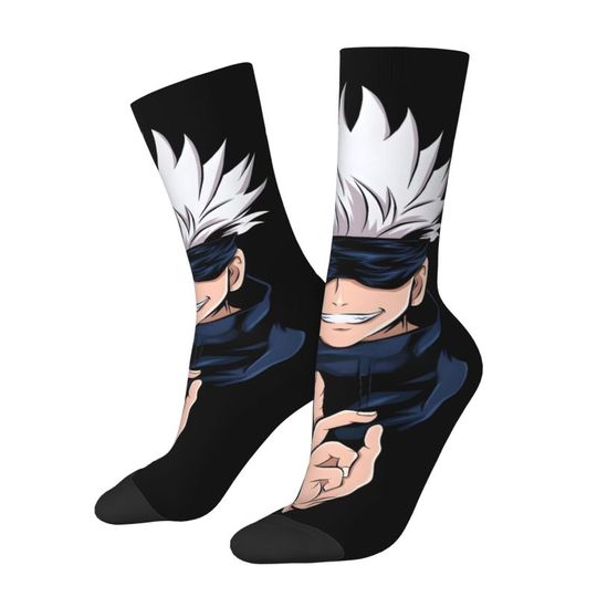 Discover Custom Cute Printed S-Satorues G-Gojoes Socks for Women Men Stretchy Summer Autumn Winter Crew Socks