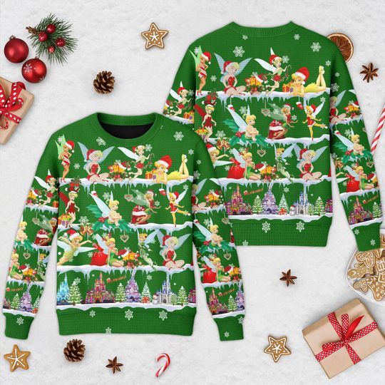 Discover Fairy Wing Pattern Ugly Christmas Sweater, Cute Girls Xmas Sweatshirt