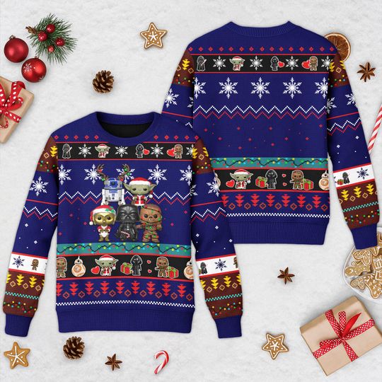 Discover Cute Characters 3D All Over Printed T-shirt, Iconic Movie Ugly Christmas Sweater, Xmas Sweatshirt