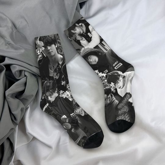 Discover Cha EunWoo Socks  Graphic Stockings Non Slip Adults Men Socks Warm Soft Winter Casual Skateboard Socks