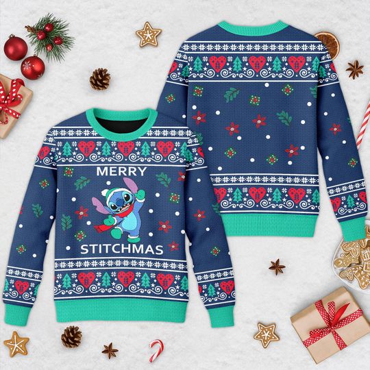 Discover Merry Stitchmas Ugly Xmas Shirt, Experiment 626 Alien Sweater, Ugly Christmas Sweater