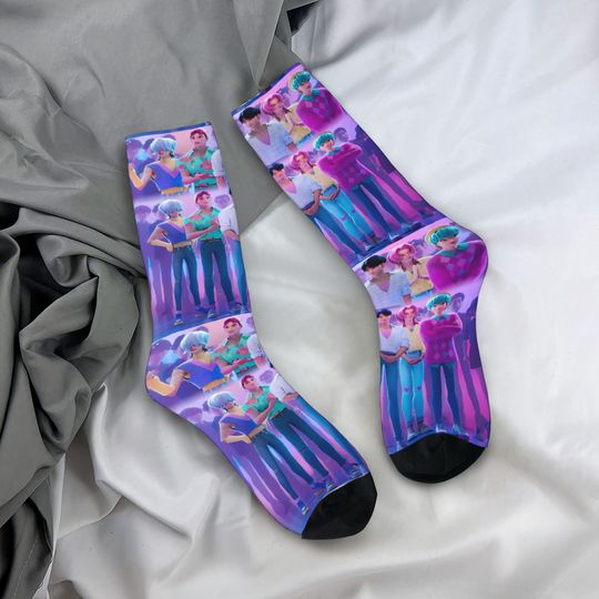 Discover Kpop Demon Hunters Saja Boys Rumi Mira Zoey Derpy Tiger Socks Winter  Stockings Funny Men's Socks Custom Cycling Non-Slip Socks