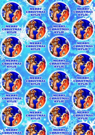 Discover LADY AND The TRAMP Personalised Christmas Wrapping Paper - Disney Christmas Gift Wrap - Disney Lady and the Tramp Christmas Gift Wrap