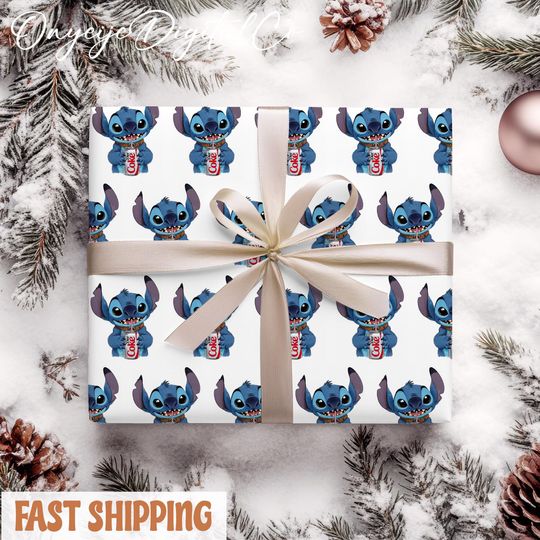 Discover Vintage Diet Coke Wrapping Paper  Stitch Disney Christmas Gift Wrap