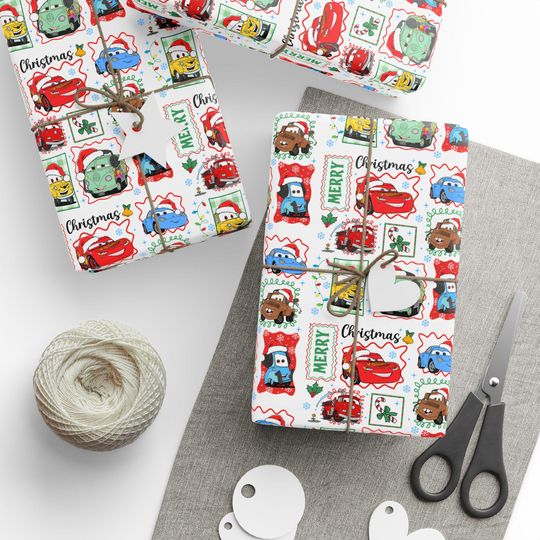 Discover Cars Christmas Wrapping Paper | Pixar Disney Cars Gift Wrap | Christmas Wrapping Paper Roll | Boys Christmas Gift Wrap | Disney Cars