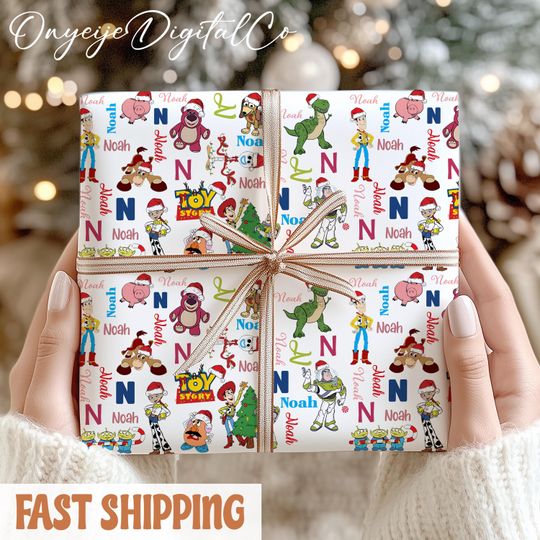Discover Personalized Toy Story Disney Christmas Wrapping Paper  Custom Name Kids Xmas Gift Wrap