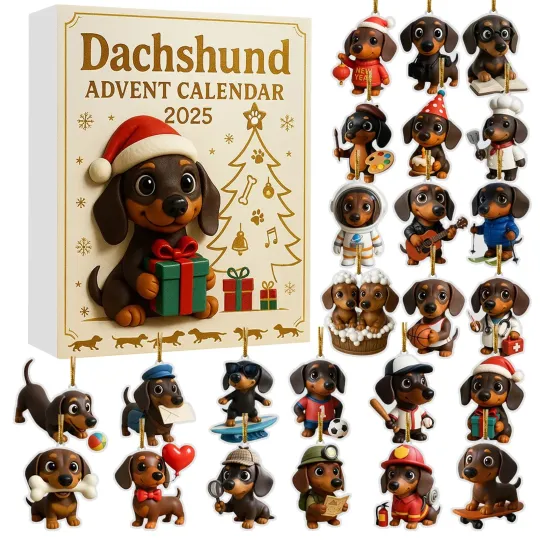 Discover Christmas Countdown Dachshund Advent Calendar – 24 Days of Festive 2D Blind Box