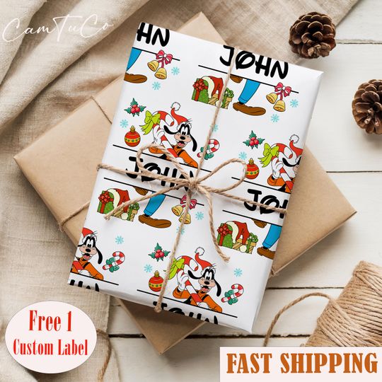 Discover Personalized Mickey Santa Wrapping Paper  Mickeys And Friends -Custom Disney Christmas Holiday Gift Wrap With Name