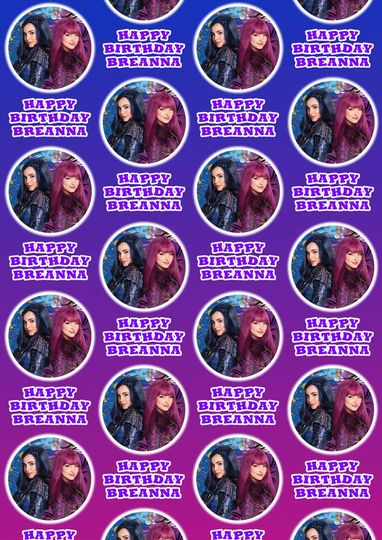 Discover DESCENDANTS Personalised Birthday Wrapping Paper - Disney Personalised Birthday Gift Wrap - Disney Descendants Gift Wrap - Evie - Mal