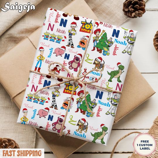 Discover Toy Story Christmas Wrapping Paper | Disney Gift Wrap for Kids | Buzz Lightyear Woody Christmas Paper Roll | Disney Toy Story Wrap