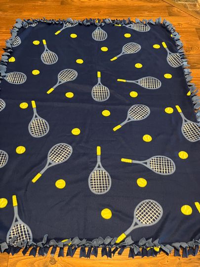 Discover Two-Piece Hand-Tied Tennis Fleece Blanket