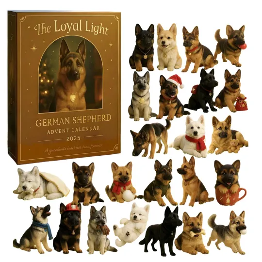 Discover Countdown The Loyal Light German Shepherd Advent Calendar, 24 Days 2D Blind Boxes