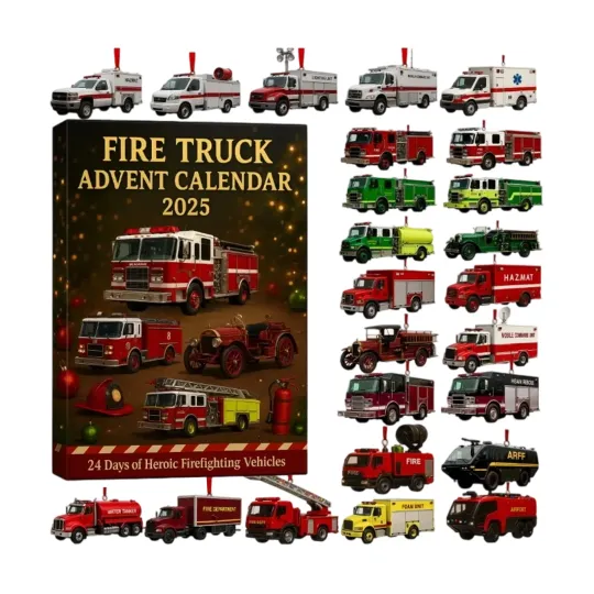 Discover Countdown Fire Truck Advent Calendar 2025, 24 Days of Festive 2D Blind Box Gift