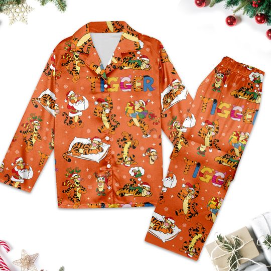 Discover Christmas Tigger Pajamas Set, Tigger Womens Pajamas, Disney Tigger Holiday Pajamas, Tigger Pajamas Family, Tigger Midnight Shirt, Funny Gift
