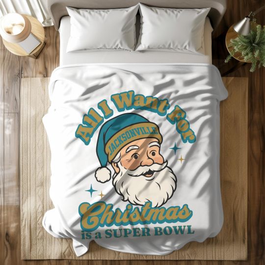 Jacksonville Football Fleece Blanket - Christmas Superbowl Themed Throw for Jaguar Fans